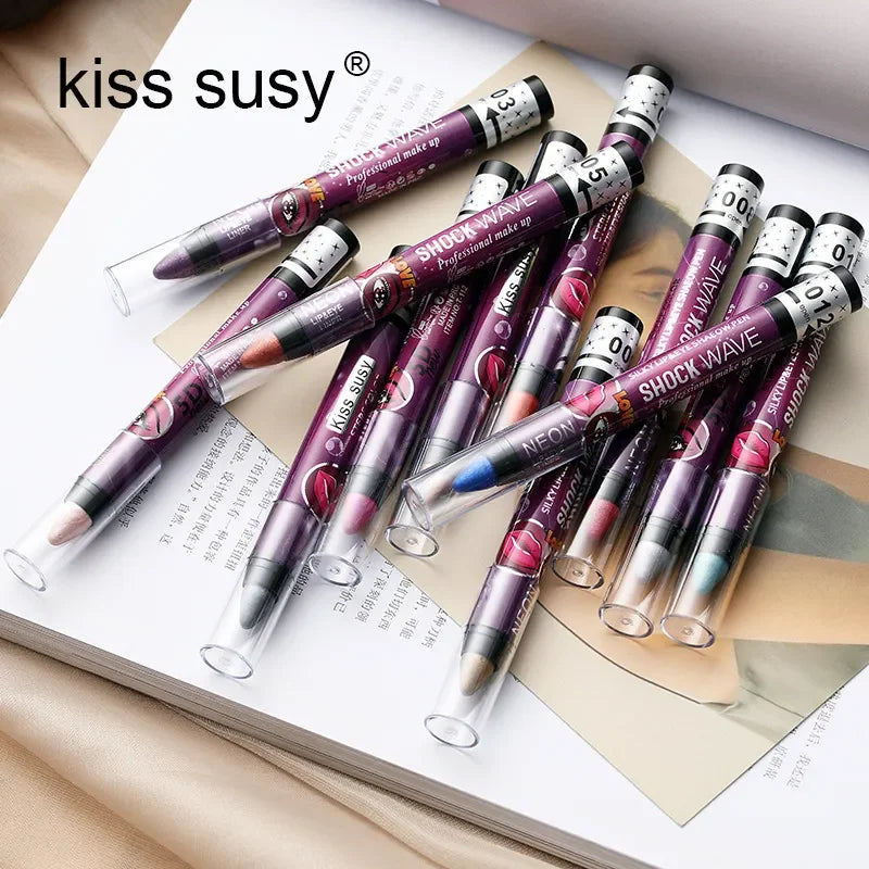 2 In 1  Eyeshadow Lipstick Stick Pencil Waterproof