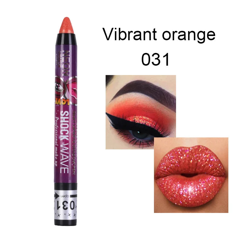 2 In 1  Eyeshadow Lipstick Stick Pencil Waterproof