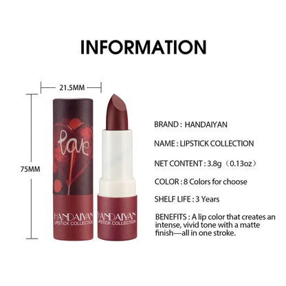 8 Colors Moisturizing Velvet Matte Lipstick Waterproof