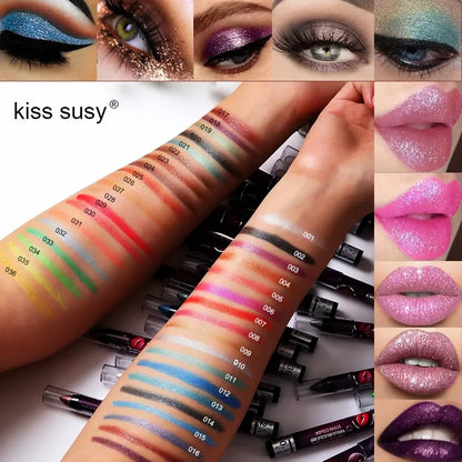 2 In 1  Eyeshadow Lipstick Stick Pencil Waterproof